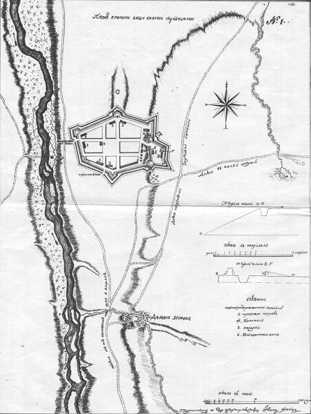 Карта 1784_План креп Владикавказ с цитаделью Оберкварт подполк И. Фохт
