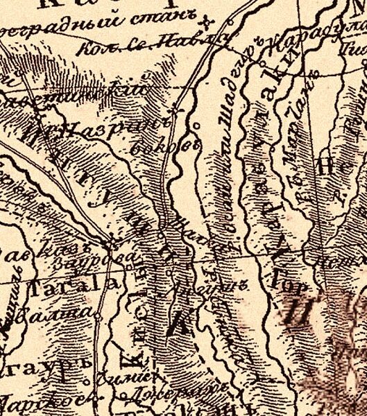 Карта Кавказских земель, изданная Семеном Броневским, к описанию Кавказа. Составлена А.Максимовичем в 1823 г