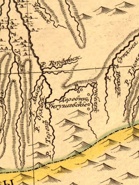 Карта представляющая Кубань, 1783 год, автор И.Трескот